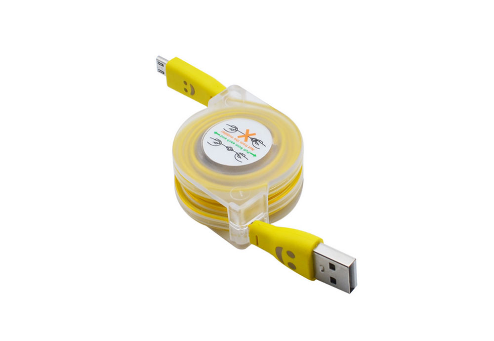 Led Rainbow Color Smiling Face Android Expansionable Data Cable