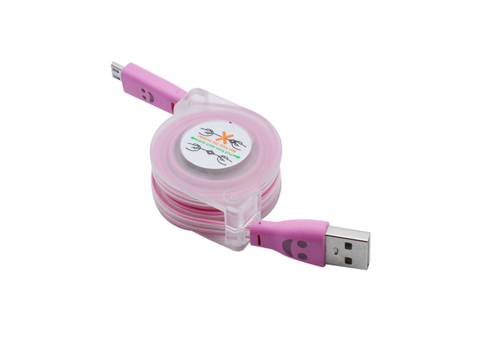 Led Rainbow Color Smiling Face Android Expansionable Data Cable