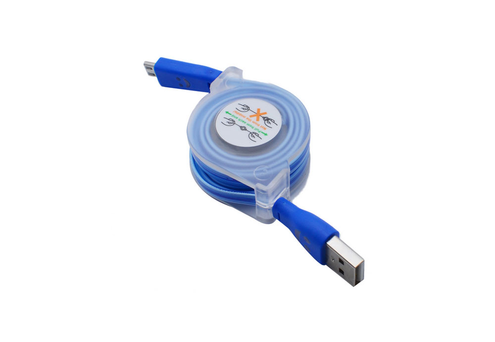 Led Rainbow Color Smiling Face Android Expansionable Data Cable