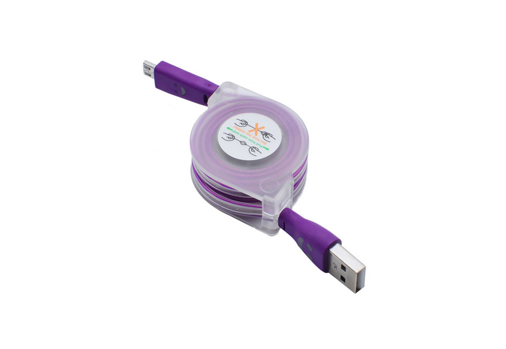 Led Rainbow Color Smiling Face Android Expansionable Data Cable