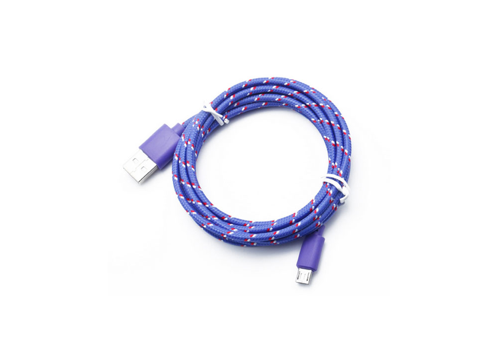 Colored Nylon Braided Rope Micro USB Data Sync Charging