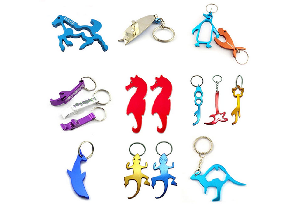 Cheap Customized Metal Aluminum Beer Wine Bottle Opener with Key Chain