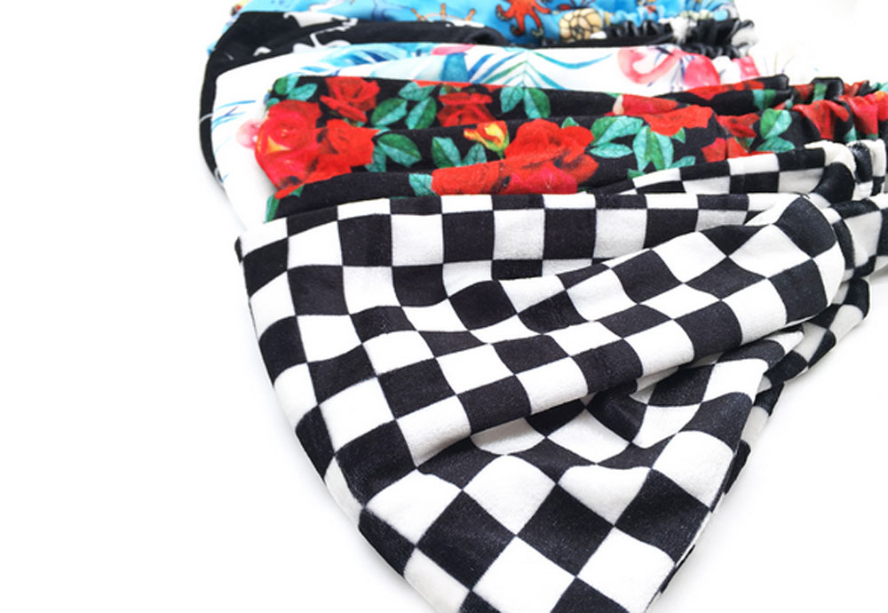 Velvet Printed Wide Edge Hair Band