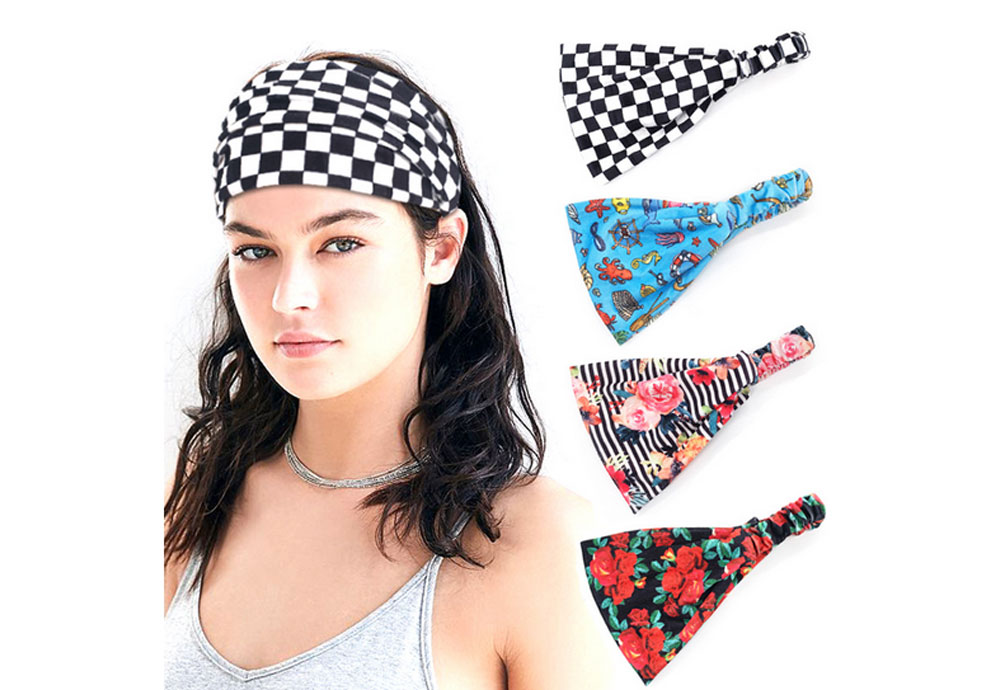 Velvet Printed Wide Edge Hair Band