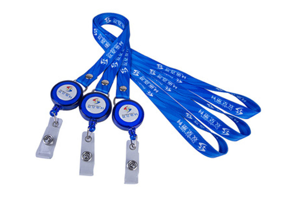 Round Retractable Badge Holder with Lanyard