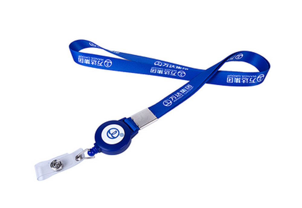 Round Retractable Badge Holder with Lanyard