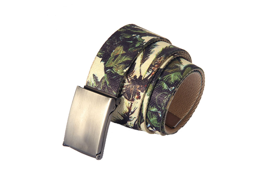 Men's Custom Canvas Belt with Solider Buckle