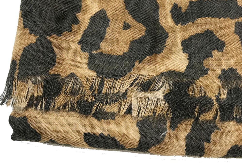 Leopard Print Cotton and Hemp Fashion Scarf