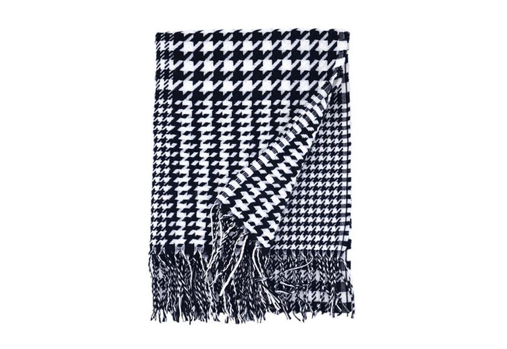Cashmere Black and white Stripe  Autumn and Winter Scarf