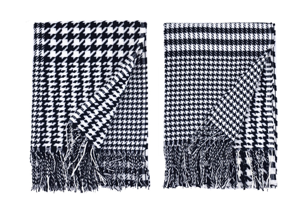 Cashmere Black and white Stripe  Autumn and Winter Scarf