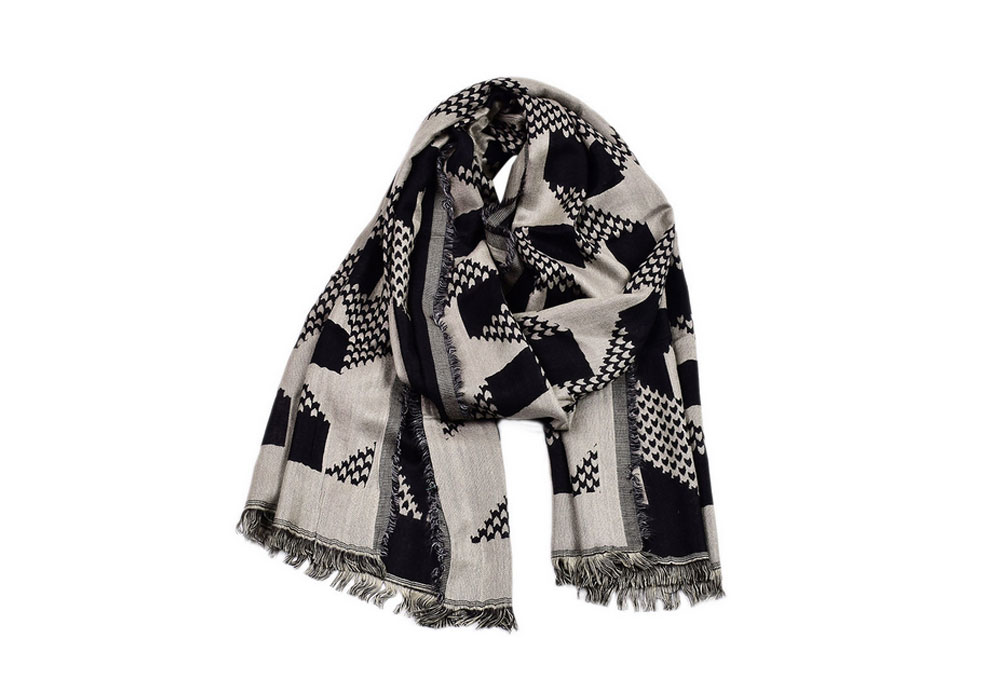 Simple Wavy Yarn Dyed Scarf for Men and Women