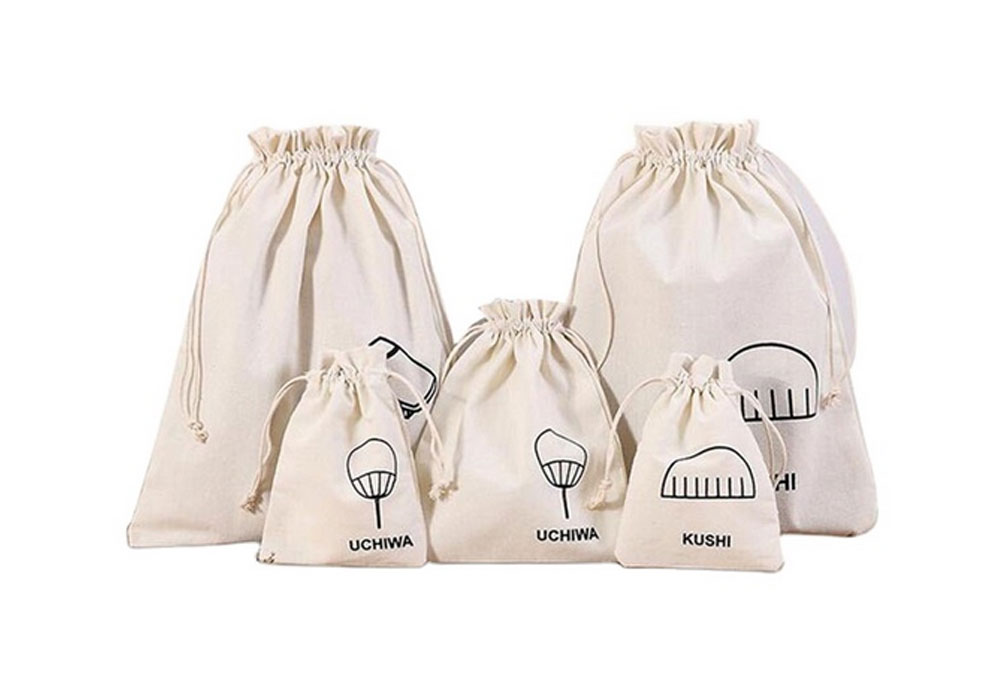 Printed Cotton Drawstring Bag