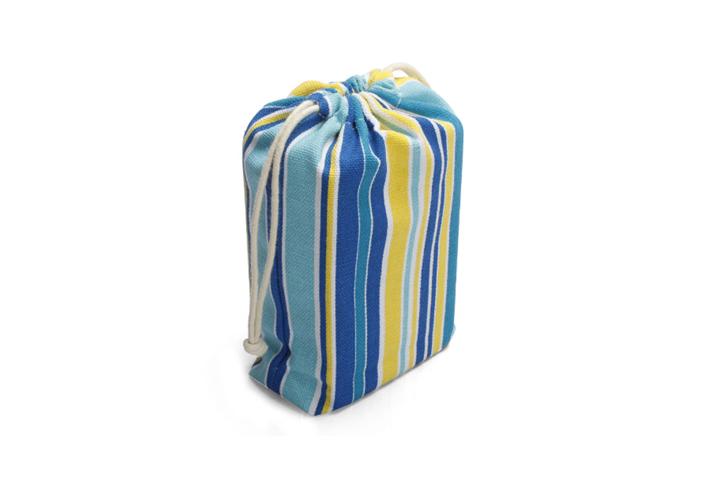 Stripe Cotton Drawstring Bag