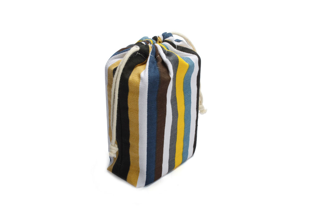 Stripe Cotton Drawstring Bag