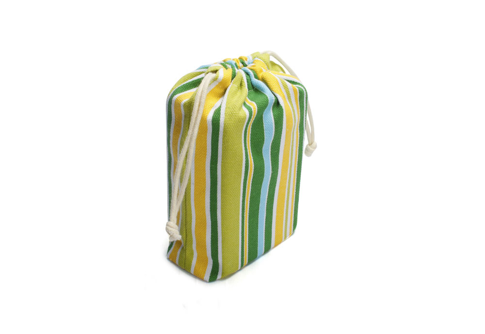 Stripe Cotton Drawstring Bag