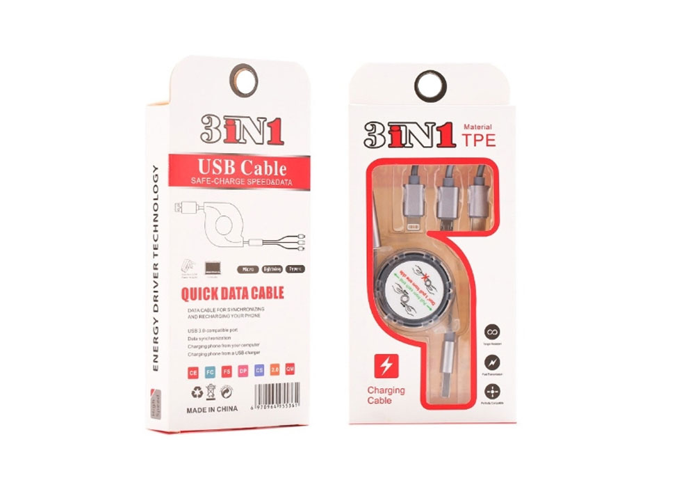 Retractable Multi USB Charging Cable