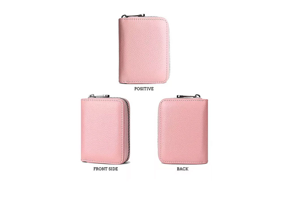 Custom Logo Pu Genuine Leather Wallet Credit Card Holder