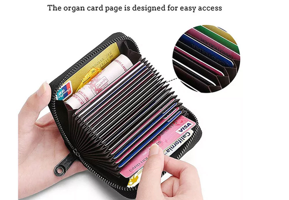 Custom Logo Pu Genuine Leather Wallet Credit Card Holder