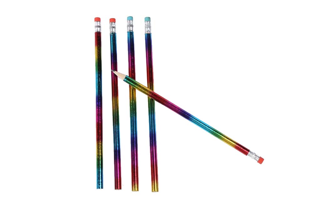 Laser Metallic Glitter Pencils with Eraser