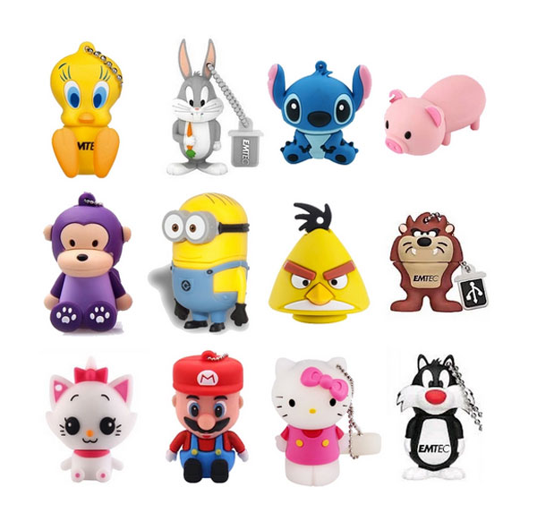 Cartoon Pen Drive USB 2.0 Custom Logo 8GB 16GB 32Gb 64 GB USB Flash Drive, Gift USB Stick