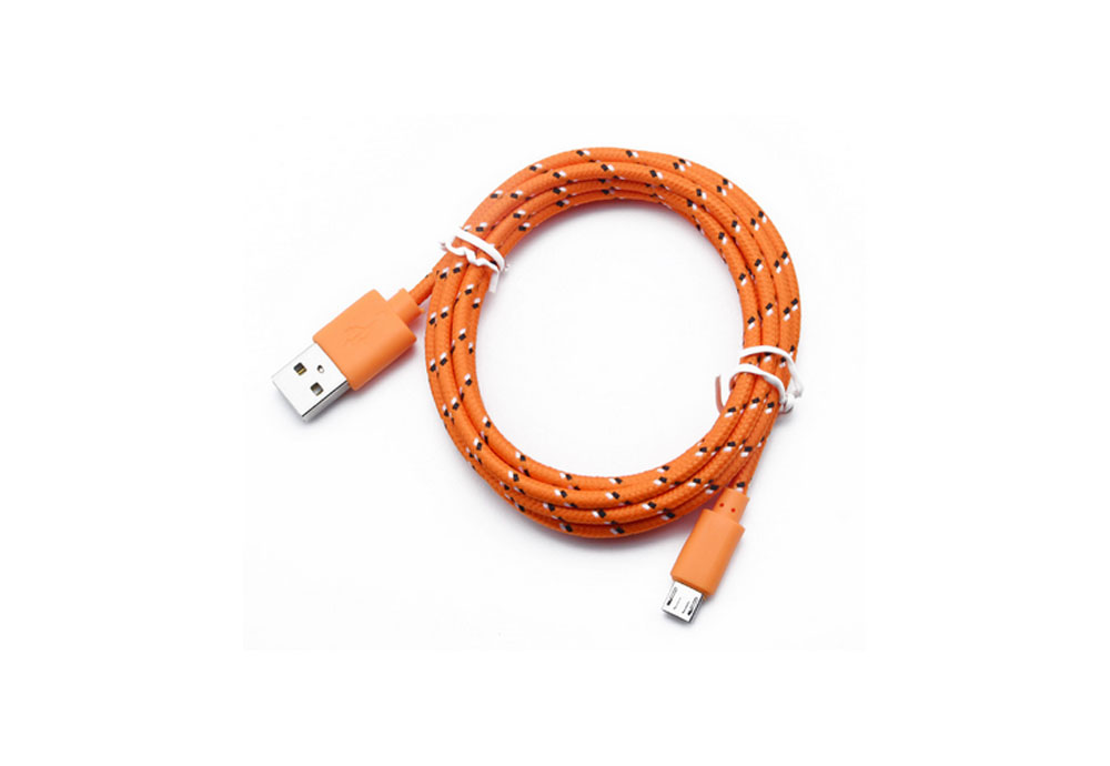 Colored Nylon Braided Rope Micro USB Data Sync Charging 