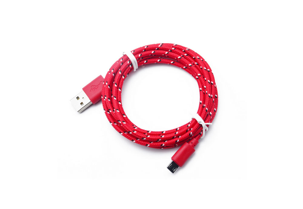 Colored Nylon Braided Rope Micro USB Data Sync Charging 