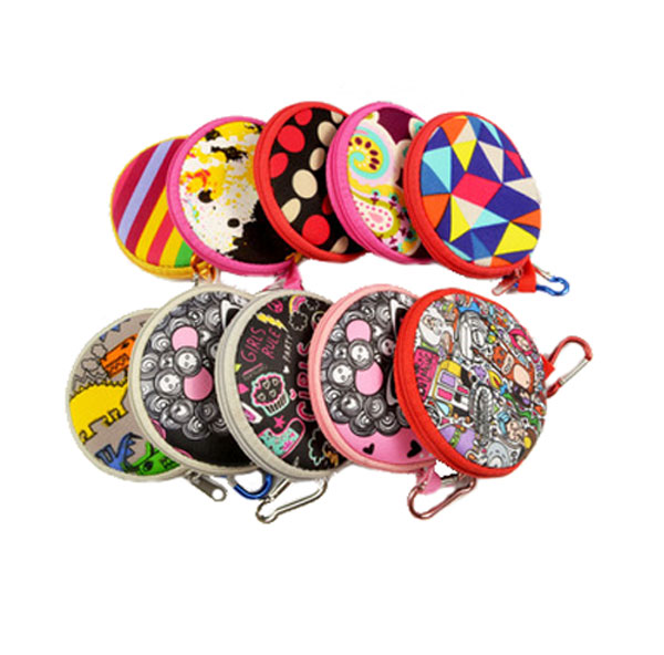 Promotional  Mini Coin Case,Sublimated Neoprene Coin Purse