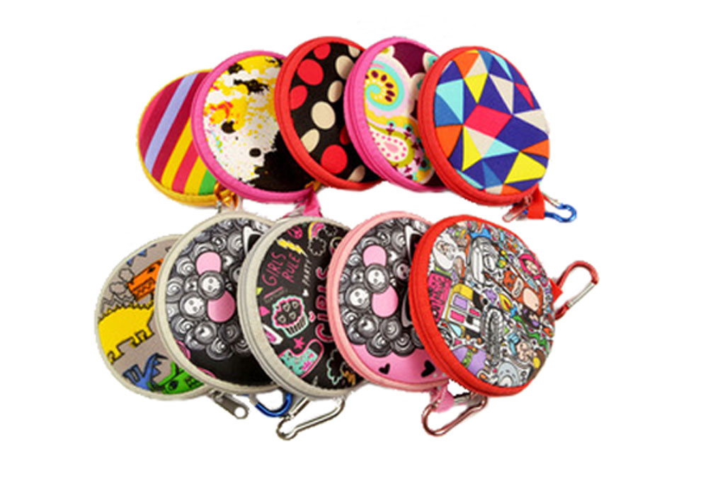 Promotional  Mini Coin Case,Sublimated Neoprene Coin Purse