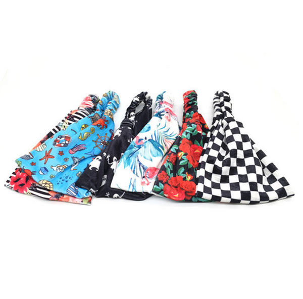 Velvet Printed Wide Edge Hair Band