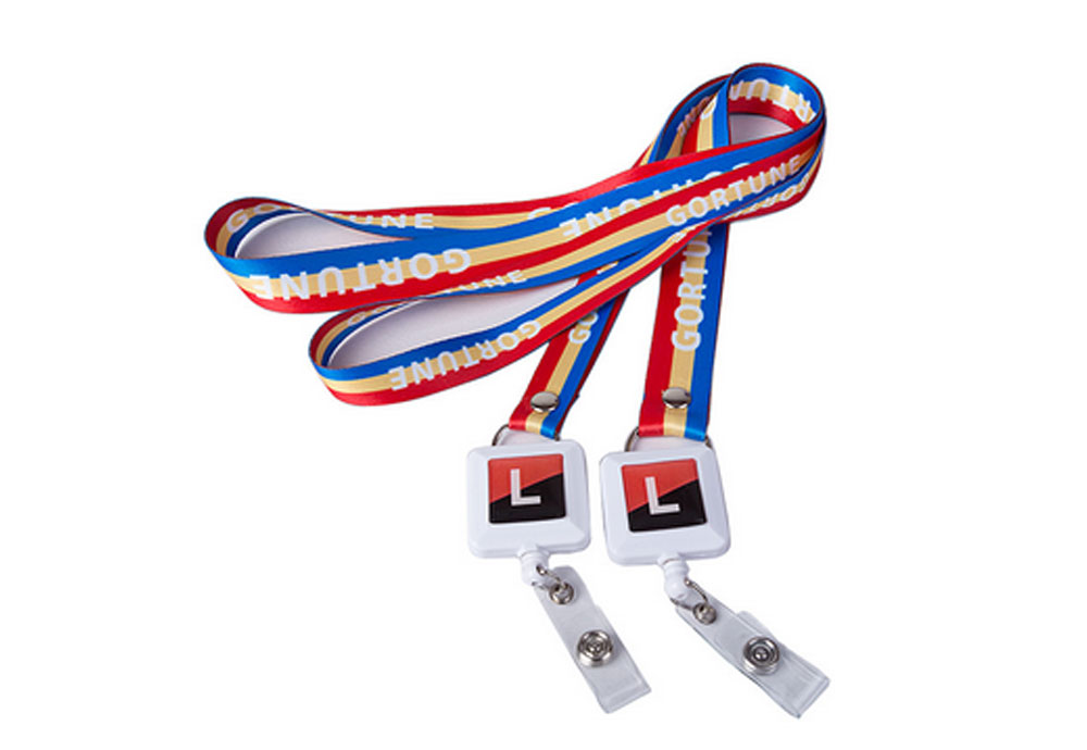 Round Retractable Badge Holder with Lanyard 