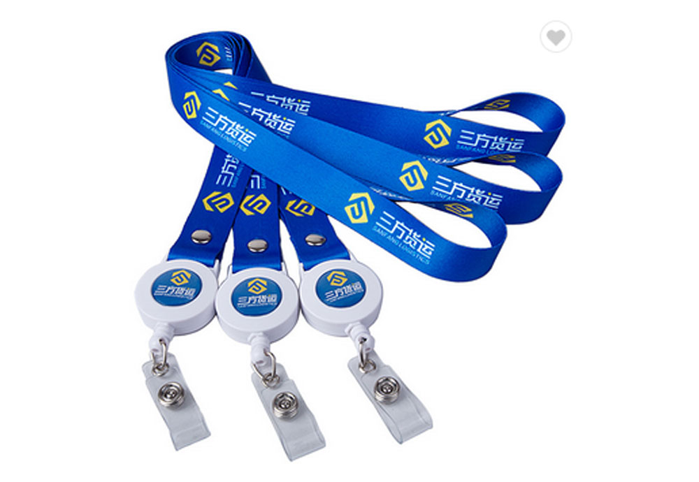 Round Retractable Badge Holder with Lanyard 