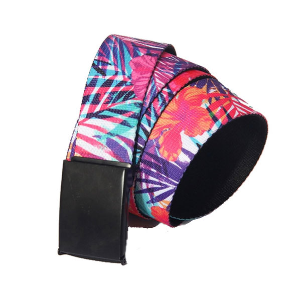 Custom Fashion Polyester Fabric Sublimation Logo Belts