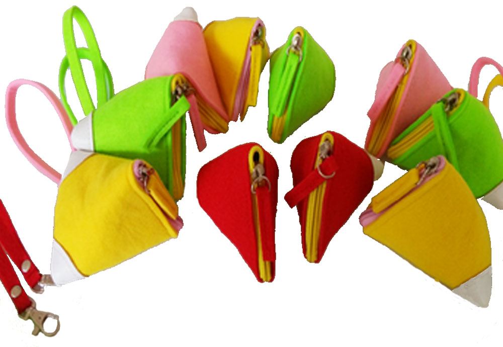 Triangular Mini felt Coin Purse
