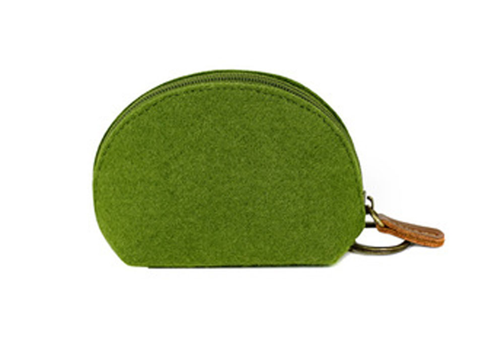 Cute Women 100% Polyester Mini Felt Coin Purse With Zipper 