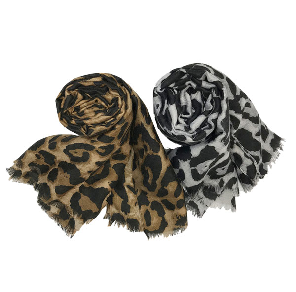 Leopard Print Cotton and Hemp Fashion Scarf