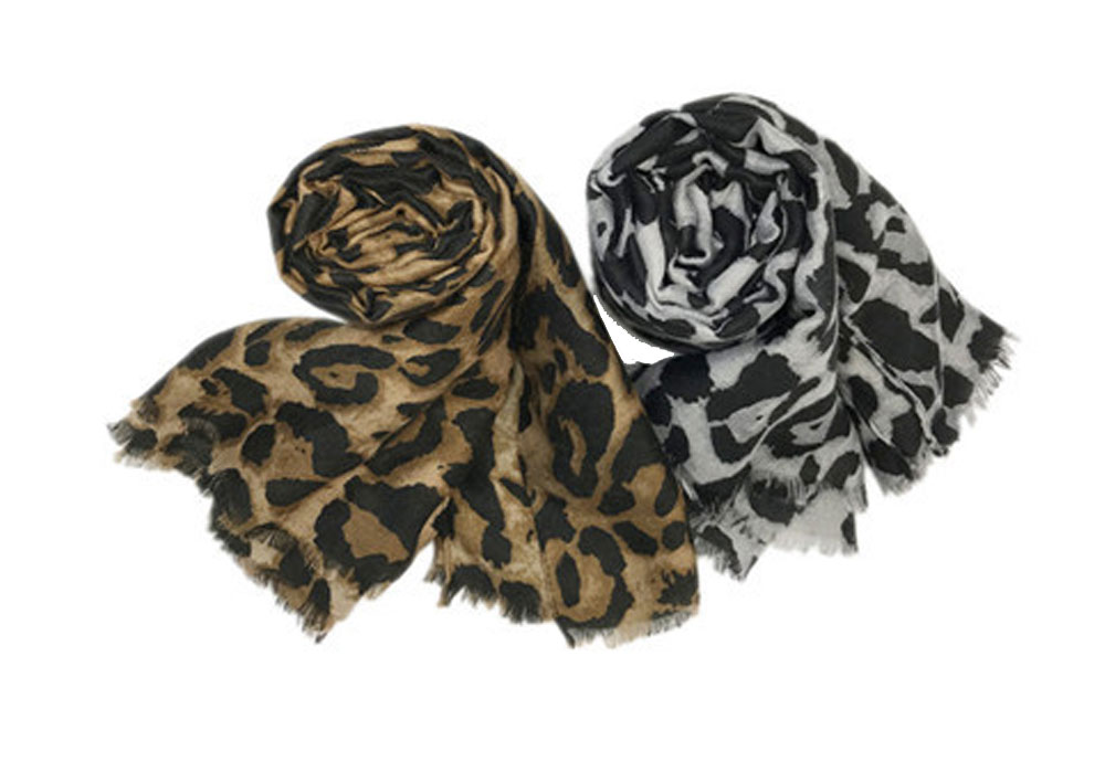 Leopard Print Cotton and Hemp Fashion Scarf
