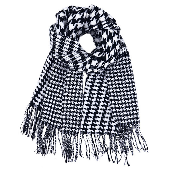 Cashmere Black and white Stripe  Autumn and Winter Scarf