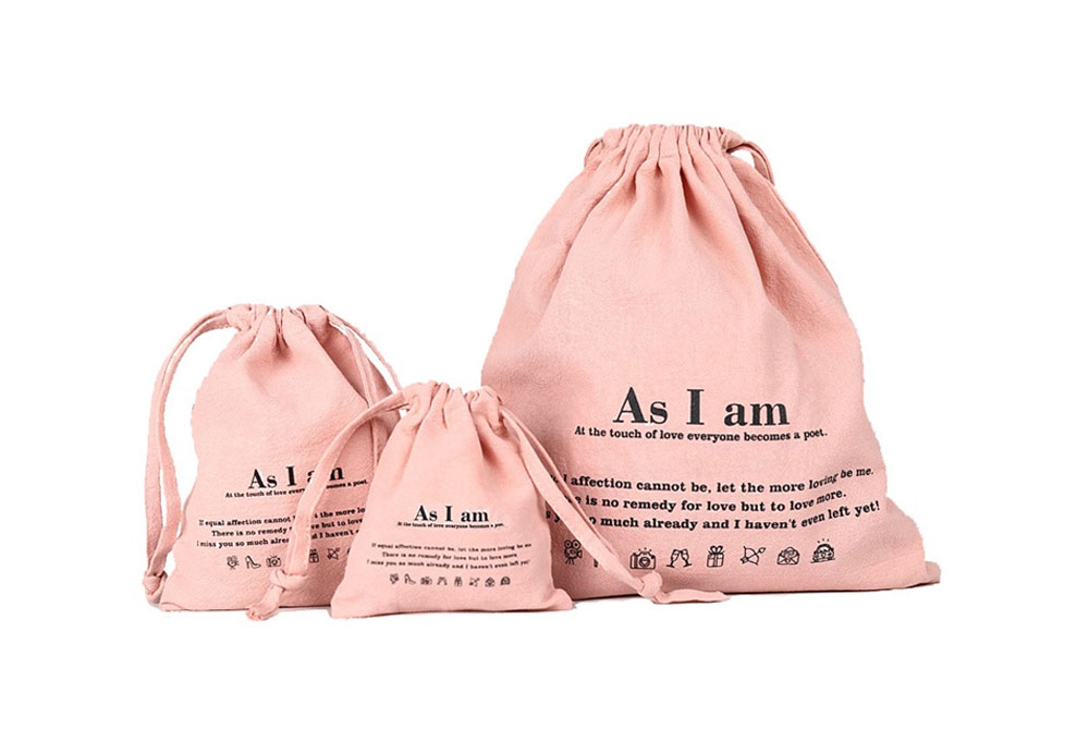 Printed Cotton Drawstring Bag