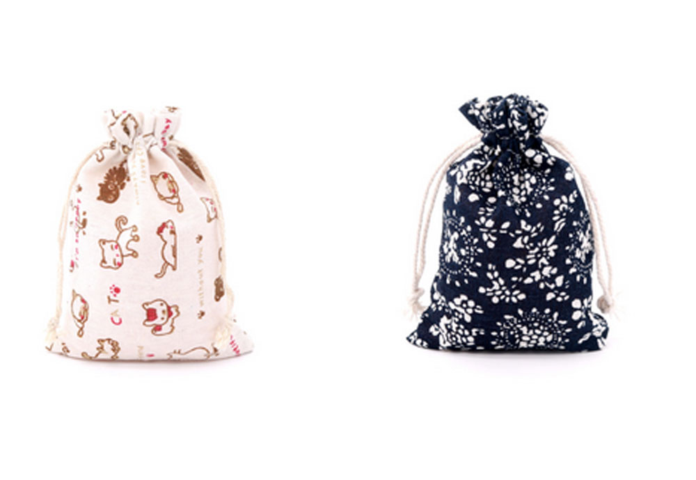 White Cotton Rice Muslin Sachet Jewelry Jute Drawstring Bag
