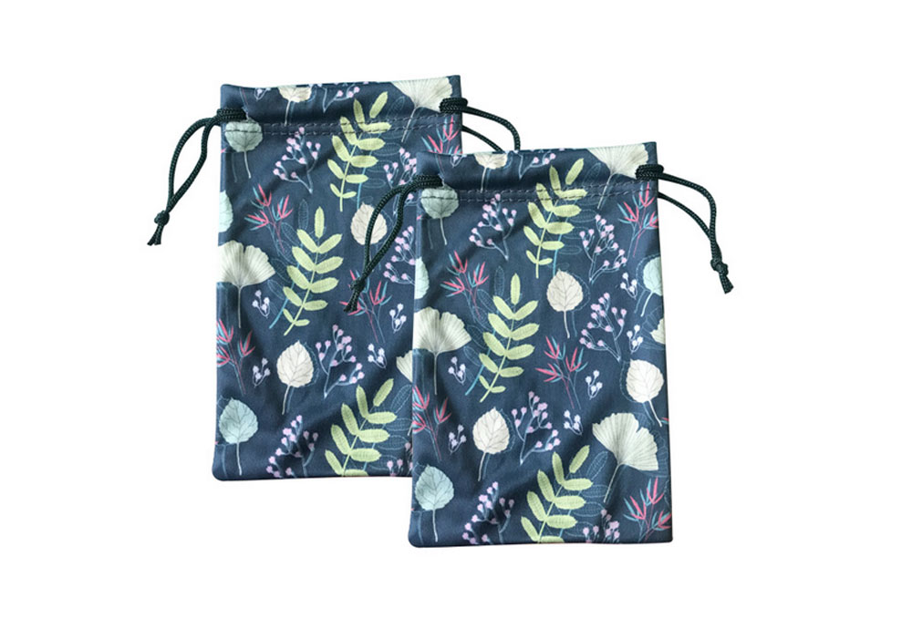 Microfiber Eyeglasses Drawstring Pouch 