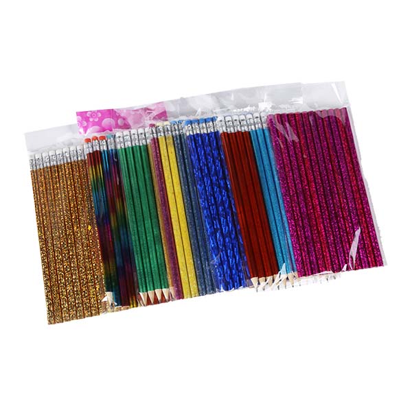 Laser Metallic Glitter Pencils with Eraser